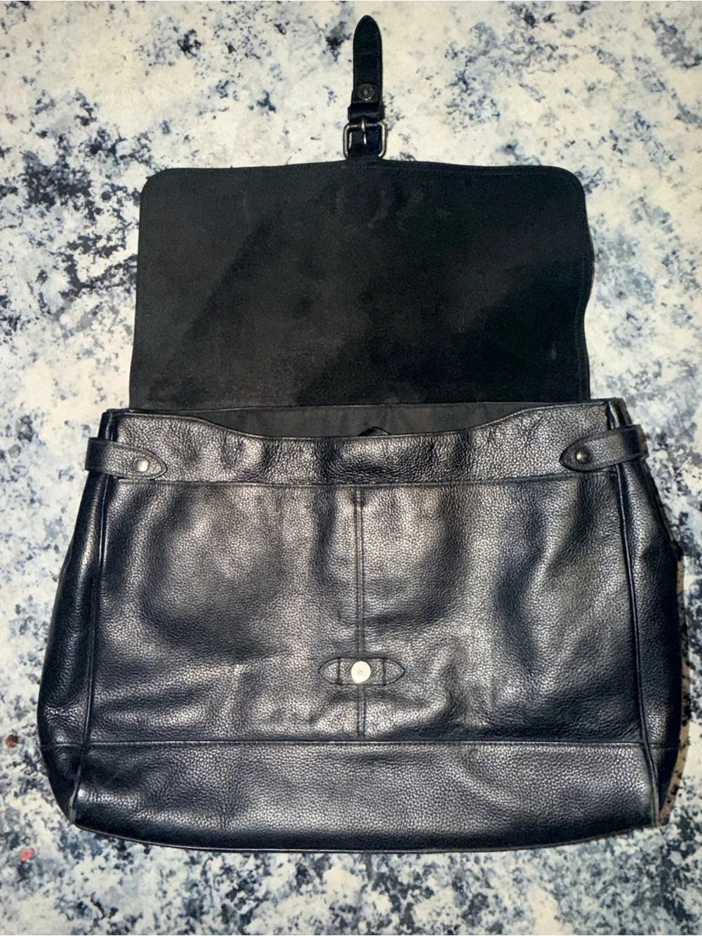 Coach Black Pebbled Leather Messenger Briefcase Laptop Bag Crossbody